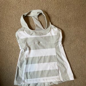 Lululemon gray/white striped tank
